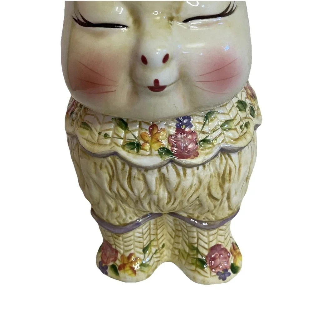 Vintage Cat Cookie Jar PUSS 'N BOOTS Ceramic Hand Painted BLOCK Classics Grandma